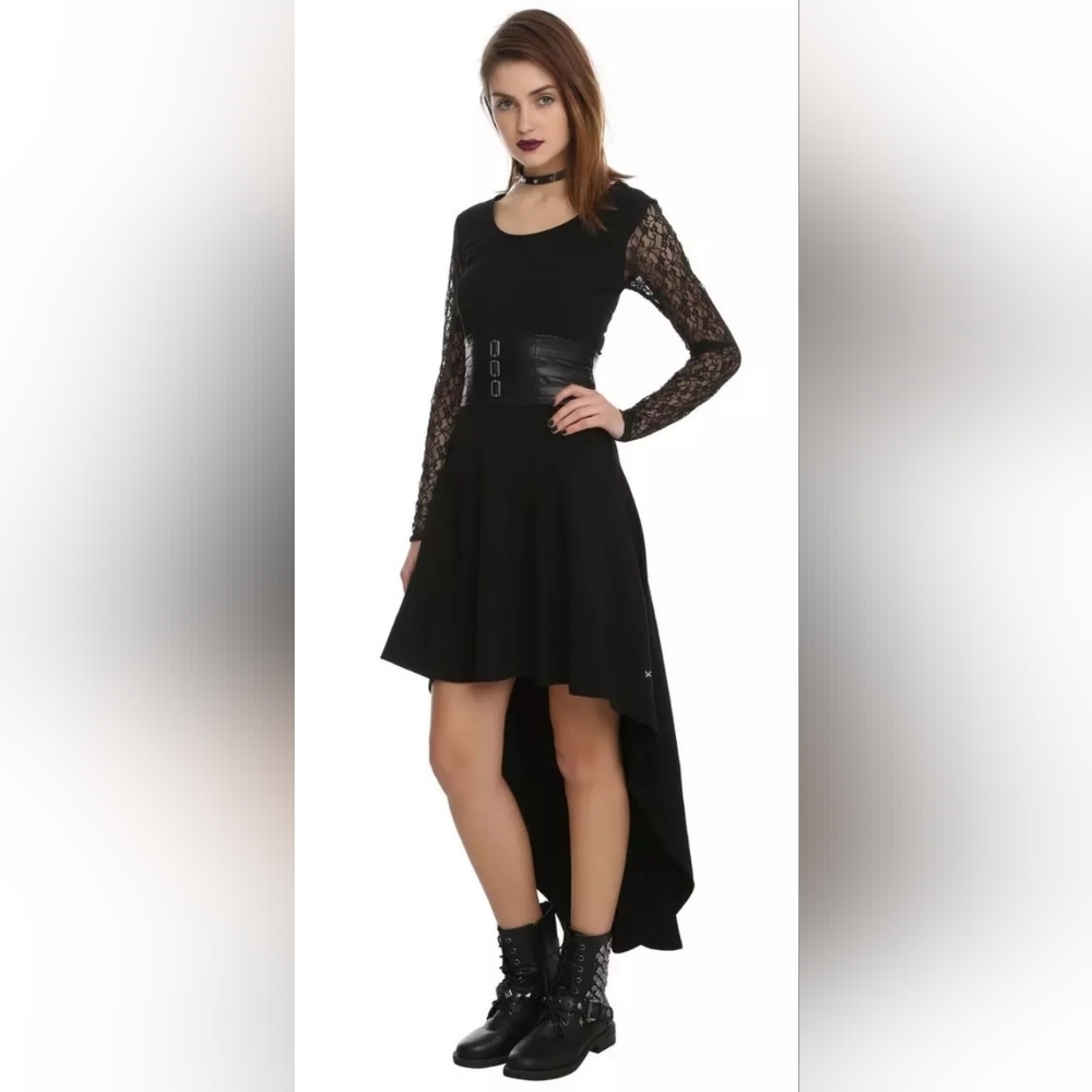 ROYAL BONES Salem Dress High Low with Lace Sleeves